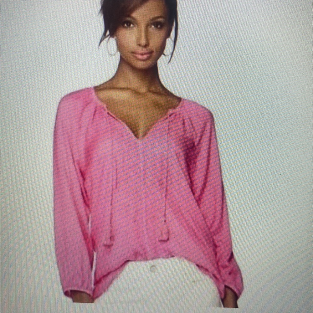 Lilly Pulitzer Etta Pink Embroidered Top EUC - L